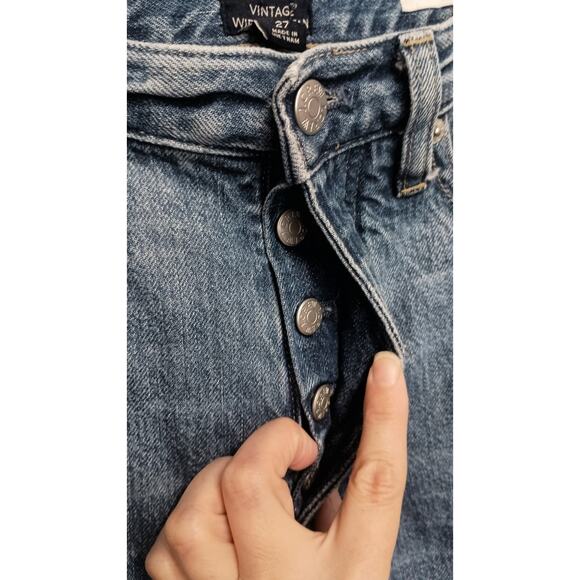 J.Crew button Fly Vintage wide leg premium jeans boho Preppy Sz 27 Eco Friendly - Picture 8 of 11